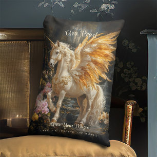 Vintage Messe Golden Unicorn Fantastische Bergwelt Lendenkissen