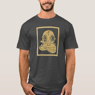Vintage Messingtauchsturzhelm-Illustration T-Shirt