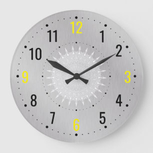 Vintage Metallic Style - Minimalistisch Große Wanduhr