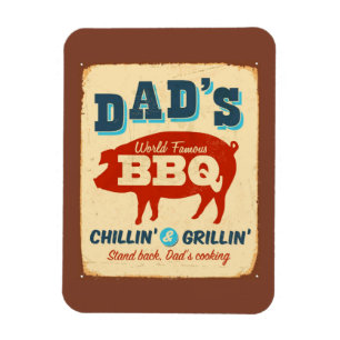 Vintage-Metallschild - Dads BBQ Magnet
