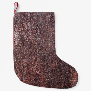 Vintage Metallstruktur mit Kratzern und Risse Kleiner Weihnachtsstrumpf