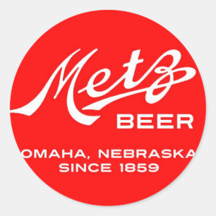 Vintage Metz-Bieraufkleber Runder Aufkleber