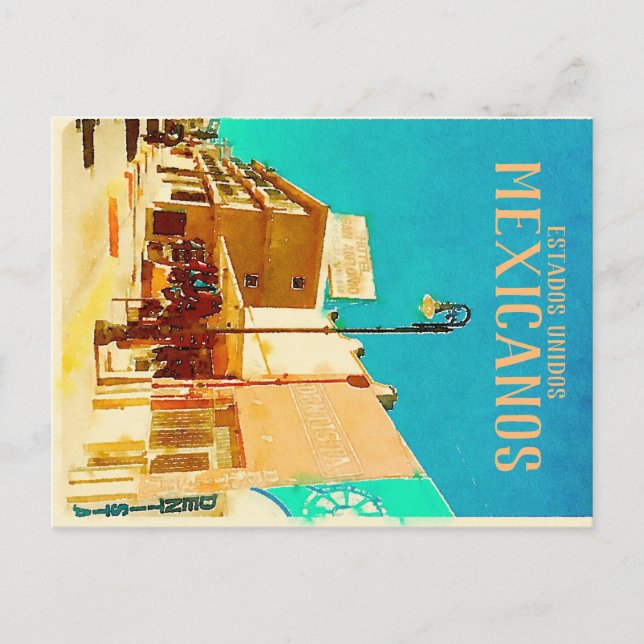 Vintage Mexicanos Reise Postkarte (Vorderseite)