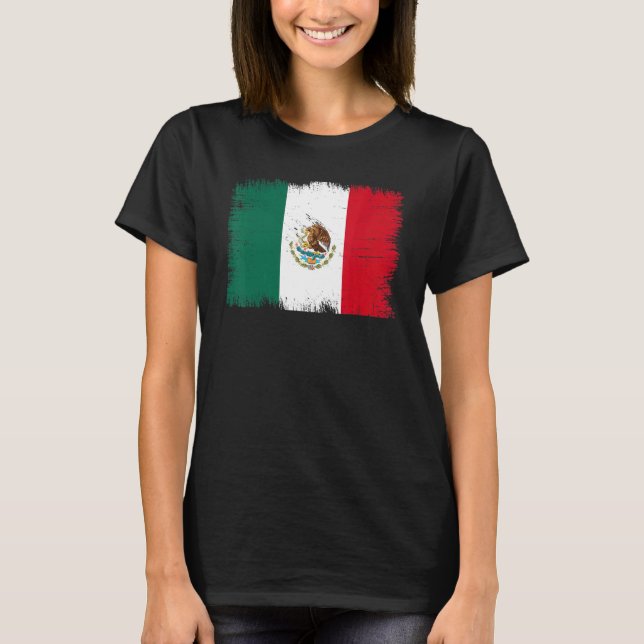 Vintage Mexico Flag Mexican Independence Day T-Shirt (Vorderseite)
