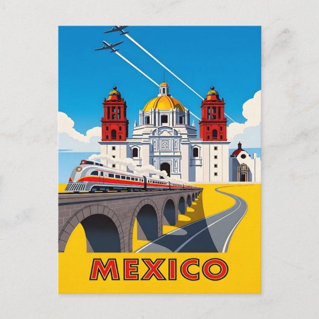 Vintage Mexico travel Ankündigungspostkarte (Vorderseite)