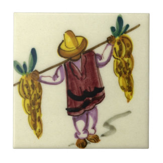 Vintage mexikanische Fliese - tragende Bananen