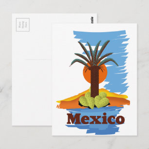 Vintage mexikanische Palmen-Cartoon Postkarte