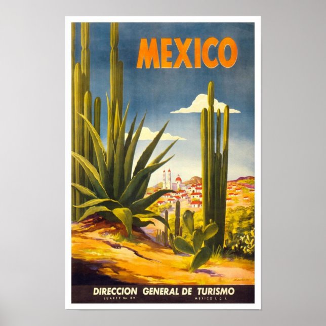 Vintage mexikanische Reiseplakate Poster (Vorne)