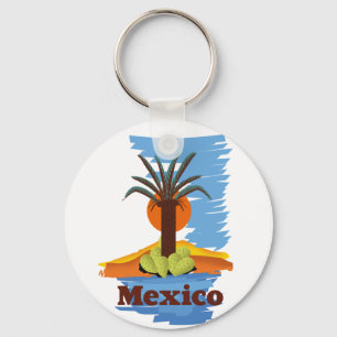 Vintage mexikanisches Palm-Cartoon-T-Shirt Classic Schlüsselanhänger
