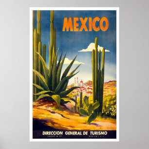 Vintage Mexiko-Reise-Anzeige Poster
