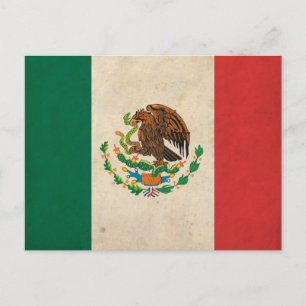 Vintage-Mexikoflagge Postkarte