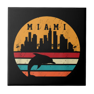 Vintage Miami 80er Jahre Delfin Silhouette Souveni Fliese