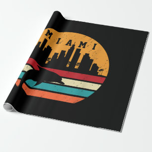 Vintage Miami 80er Jahre Delfin Silhouette Souveni Geschenkpapier