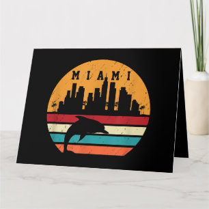 Vintage Miami 80er Jahre Delfin Silhouette Souveni Karte