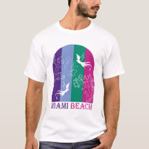Vintage Miami Beach Farbige Retro-Tropenvögel