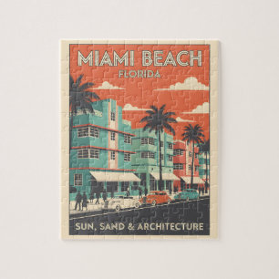 Vintage Miami Beach Florida Art Deco Reise Puzzle