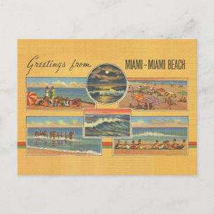 Vintage Miami Beach Florida Postkarte