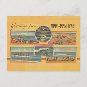 Vintage Miami Beach Florida Postkarte