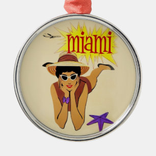 Vintage Miami Beach Ornament Aus Metall
