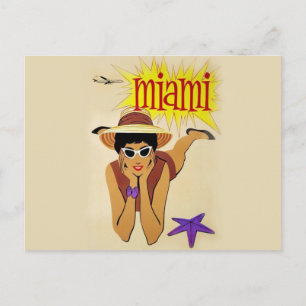 Vintage Miami Beach Postkarte