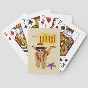 Vintage Miami Beach Spielkarten