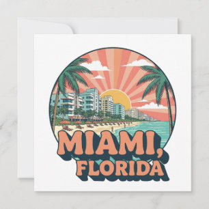 Vintage Miami Florida 80er Jahre Kunst Reise Logo