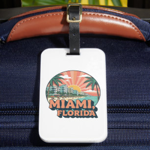 Vintage Miami Florida 80er Jahre Kunst Reise Logo Gepäckanhänger