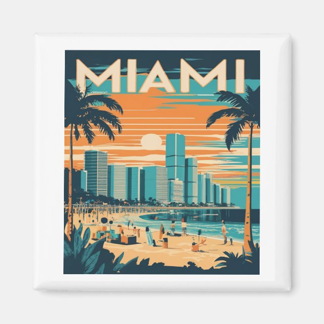 Vintage Miami Florida Magnet (Vorne)