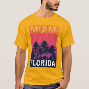 Vintage Miami Florida Palmen Sonnenuntergang 90er T-Shirt