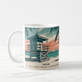 Vintage Miami Florida South Beach Skyline Travel Kaffeetasse