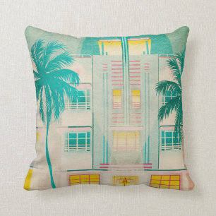 Vintage Miami, Ocean Drive Kissenbezug Kissen