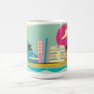 Vintage Miami Plakat aus den 1980er Jahren Tasse