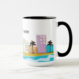 Vintage Miami Poster aus den 1980er Jahren Tasse