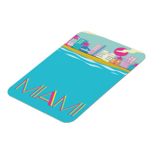 Vintage Miami-Reiseplakat aus den 1980er Jahren Magnet
