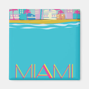 Vintage Miami-Reiseplakat aus den 1980er Jahren Magnet
