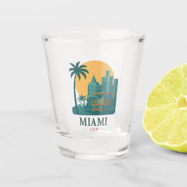 Vintage Miami USA Schnapsglas – Retro-Strand-Skyli
