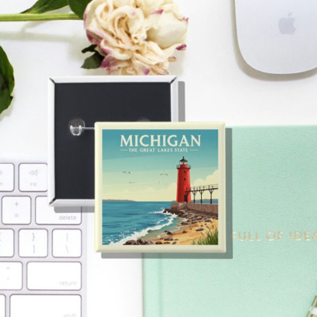 Vintage Michigan Button (Von Creator hochgeladen)
