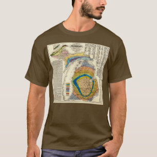 Vintage Michigan Geological Map 1865 T-Shirt