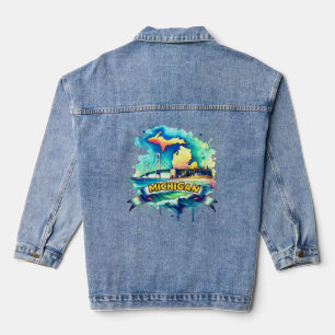 Vintage Michigan Map s - Retro us Staat Jeansjacke