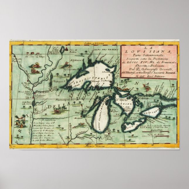 Vintage Michigan Region Map Poster (Vorne)