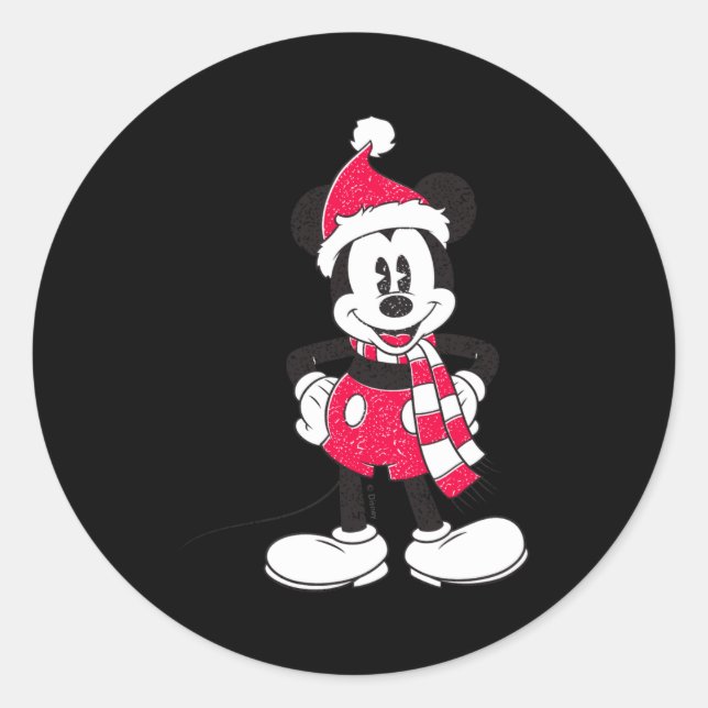 Vintage Mickey Festive Fun  Runder Aufkleber (Vorderseite)