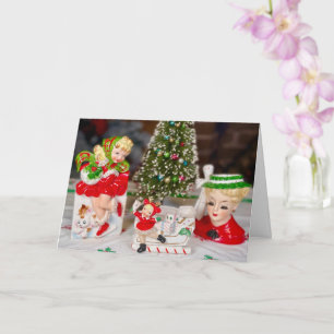 Vintage Mid-Century Kitschy Weihnachten Neujahr Karte