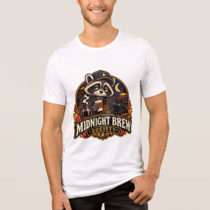 Vintage Midnight Brew Waschbär Coffee Society Retr Tri-Blend Shirt