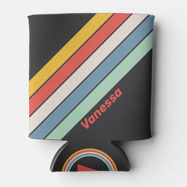 Vintage Midnight Stripes with Name Dosenkühler (Vorderseite)