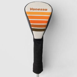 Vintage Midnight Sunrise Across Striping with Name Golf Headcover