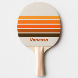 Vintage Midnight Sunrise Across Striping with Name Tischtennis Schläger