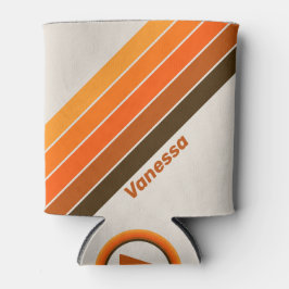 Vintage Midnight Sunrise Stripes with Name Dosenkühler