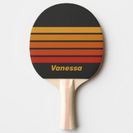 Vintage Midnight Sunset Across Striping with Name Tischtennis Schläger
