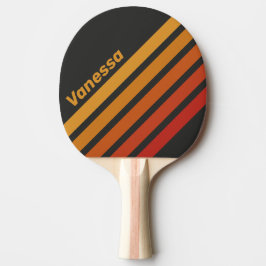 Vintage Midnight Sunset Angled Striping with Name Tischtennis Schläger