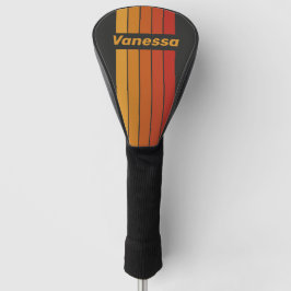 Vintage Midnight Sunset Pin Striped with Name Golf Headcover